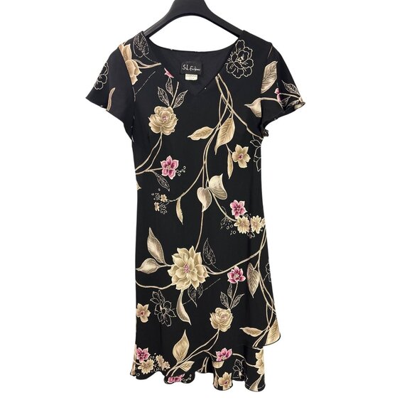 S.L. Fashions | Dresses | Vintage Sl Fashions Floral Short Sleeve Aline ...